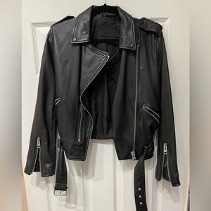 AllSaints Balfern belted leather jacket